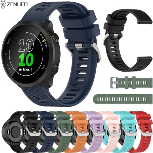 20mm Silicone Strap for Garmin Forerunner 55/Forerunner 158 Watch Band Replacement Watchband for Garmin Vivoactive 3/Vivomove 3