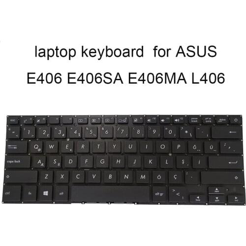 Replacement keyboards for ASUS E406 E406SA E406MA L406 TR Turkey enter black no frame laptop KB 0KNB0 F125TU00 new work original