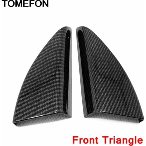 TOMEFON For Hyundai Tucson 2019 Front A Pillar Rear Side Window Triangle Loudspeaker Cover Trim Interior Accessories ABS Carbon