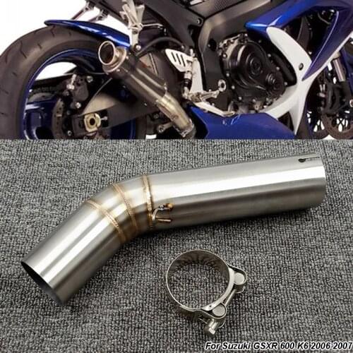 Motorbike K6 K7 K8 GSXR600 GSXR750 Exhaust Middle Link Pipe GSXR 600 GSXR 750 Mid Connect Pipe Adapter