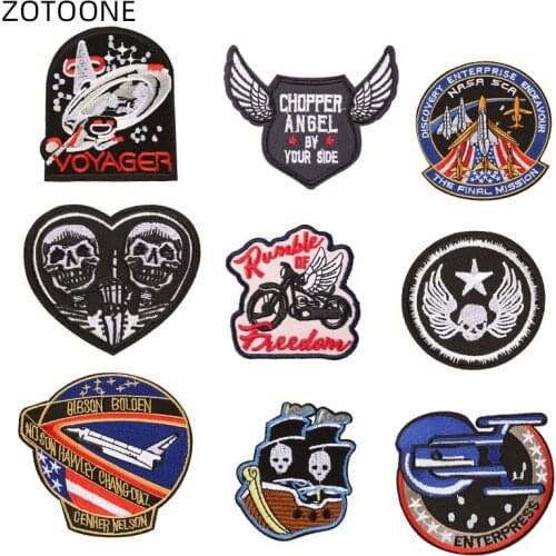 ZOTOONE Sew on Iron on Badge Patch for Clothes Jeans Embroidered Skull Patches for Clothing DIY for Kids Fabric Applique G