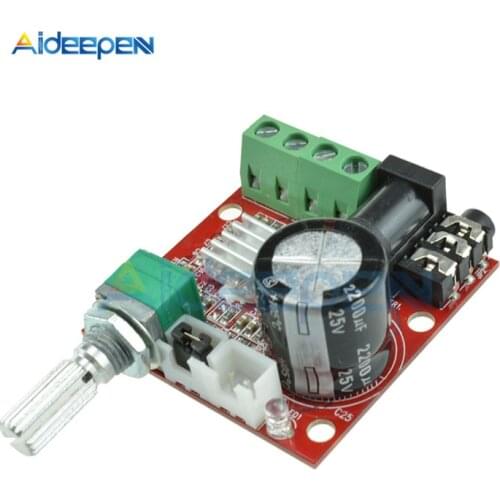 12V Mini Hi-Fi PAM8610 Audio Stereo Amplifier Board 2X10W Dual Channel D Class Module DC 7.5V-15V