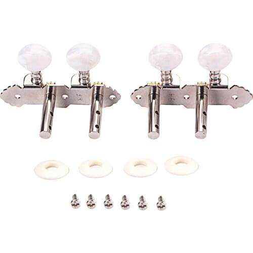 1R1L Guitar String Button Tuning Peg Tuners Set with Screws Gaskets, for 4-String Cigar Box Ukulele