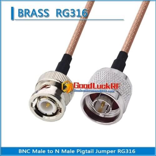 1X Pcs High-quality BNC Male To N Male Pigtail Jumper RG316 Extend cable Q9 to L16 Low Loss
