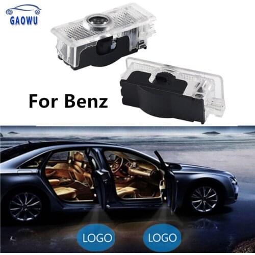 2Pcs For Benz Shadow Light Welcome Lamp Logo Laser Projector Car LED For E-Class C-Class GLK R S V-class ML
