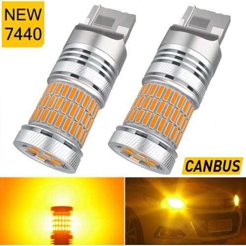 2X T20 W21W 7440 BA15S P21W Bau15s 3156 Canbus LED Bulb Car Turn Signal Light For Peugeot 307 206 308 407 207 3008 2008 406 208