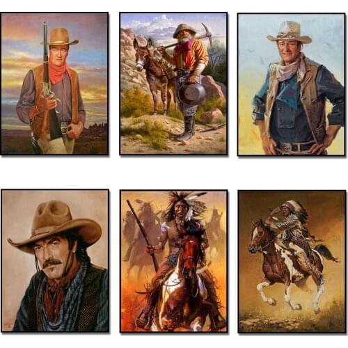 5D Diamond Painting Full Square/Round Drill Diamond Embroidery Western Cowboy Pictures with Rhinestones Arts & Crafts Home Decor