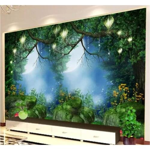 Customizable wallpaper 3D/5D/8D waterproof wall covering Wonderland forest living room bedroom TV background wallpaper