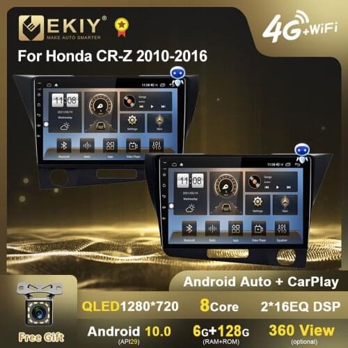 EKIY 6G 128G DSP Android 10 Car Navi GPS For Honda CRZ CR-Z Left Hand Driver Multimedia Radio Tape Recorder BT no 2 din dvd 2din