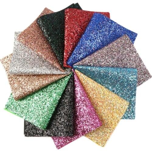 David accessories 20*33cm Chunky Glitter Faux Synthetic Leather Fabric DIY Bow Bag Phone Cover Material Home Decoration,1Yc8030