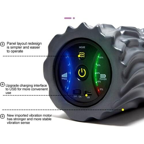 Electric Vibration Yoga Column Muscle Relaxer Foam Roller Fitness Massage Stick Vibrating Block Gym Training Tool