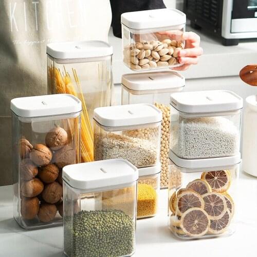 Kitchen Sealed Canned Grain Storage Box Transparent Plastic Household Food Snack Bottle Storage Jar