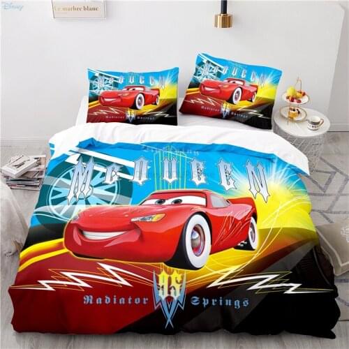 Cartoon 3d Red McQueen 95 Bedding Set Printed Disney Cars Duvet Cover Pillowcase Adult Kids Comforter Cover Set Bedroom Decors