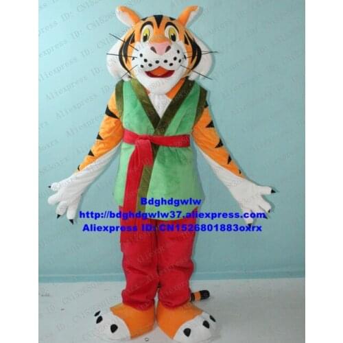 Kungfu Tiger Mascot Costume Adult Cartoon Character Outfit Suit Gifts And Souvenirs Routine Press Briefing zx1767