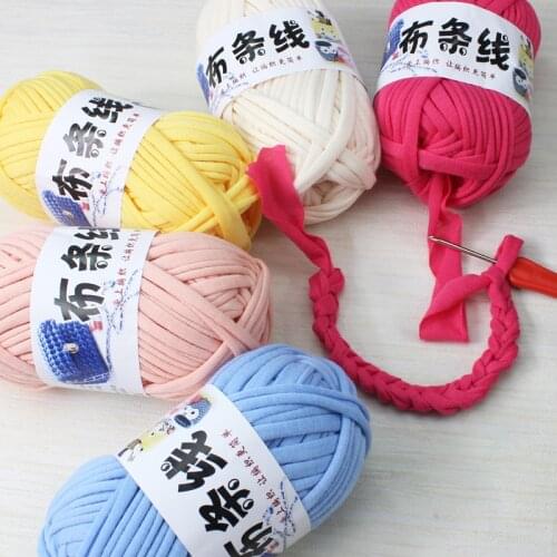 5 Pieces 500G Strip Thread Hook Handmade Bag Line Hand-Woven Cushion Line Carpet Line DIY Woven Coarse Yarn Crochet Tutorial