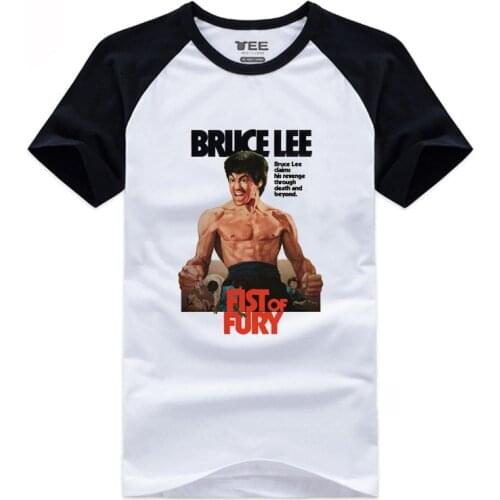 Summer Style Chinese Kung Fu Wing chun T-shirts Bruce Lee Fist FURY Cotton Top tee Shirt Men women