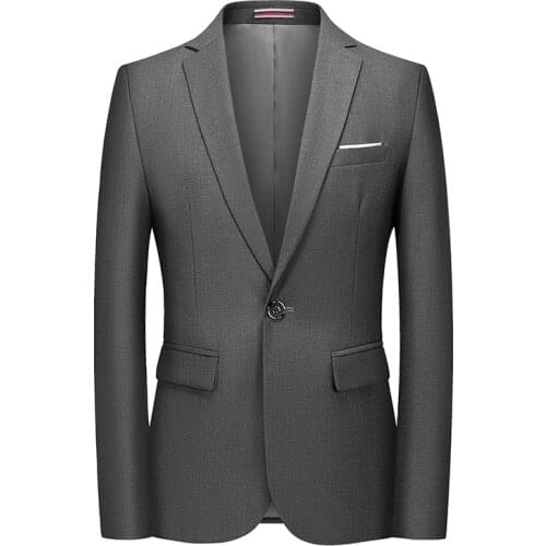 2021 best-selling slim fashion solid color long-sleeved mens business casual one-piece small suit