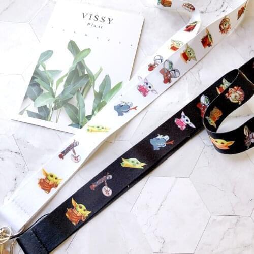 Hot Star Wars Yoda Baby Figure Neck Strap Lanyards Keys ID Cell Gym Mobile Phone Strap Action Figure badge holder kids Gift Toys