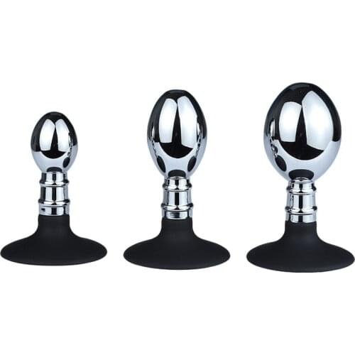 Metal Anal Plug Silicone Base 28/35/45mm Smooth Big Vaginal Ball Anal Beads Dilation Butt Plug G-spot Prostate Massage Tail Plug