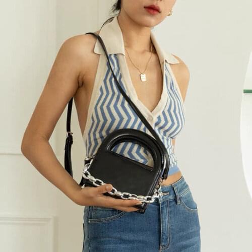 Fashion Transparent PVC Crossbody Bag Women PU Acrylic Chain Ladies Shoulder Messenger Flap Handbags