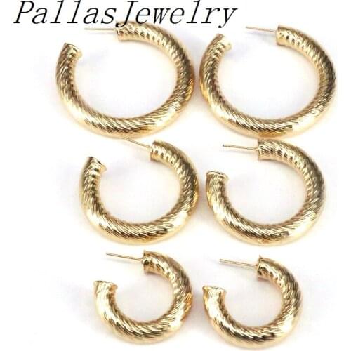 10Pairs Fashion Design Metal Gold Circle Hoop Earrings For Women Girl Daily Accessories