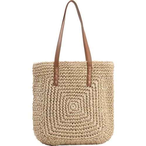 Fashion straw shoulder bags tote beach handbag taschen women strandtas large bag bolso de playa grande handtasche damen handtas