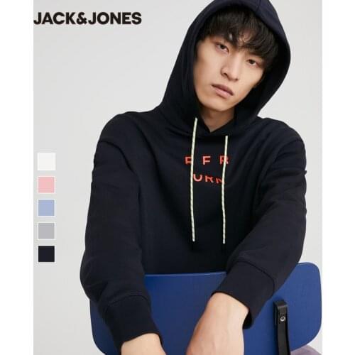 JackJones Mens 100% Cotton Multi-Colored Unisex Lovers Loose Fit Casual Pullover Hoodie| 220333009