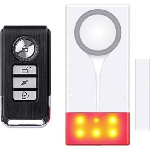 New 433MHz Home Security Alarm Red Flash With Sound Window Door Magnet Sensor Detector Wireless Alarm System+Remote Controller