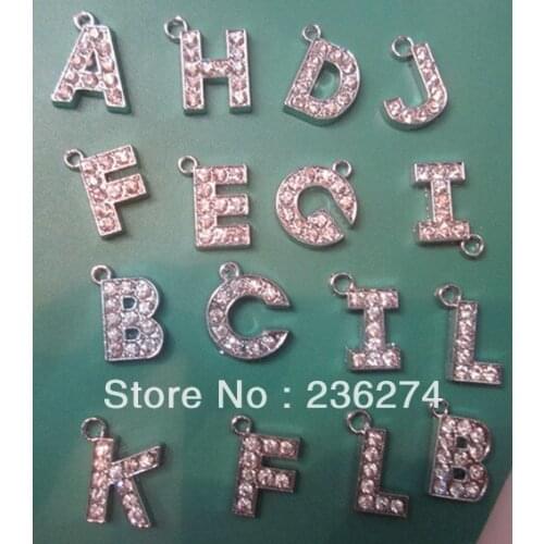 Wholesale100 pcs mixed many style Point Drill Alphabet Metal Zinc Alloy Enamel Charms Pendants for Girl Jewelry Craft Making DIY
