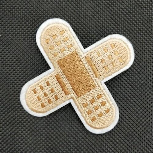 First Aid Bandage Patch (Size:6.7x6.7cm) Iron on Backing Embroidery Applique DIY Novelty Badge for Clothing Apparel Sticker