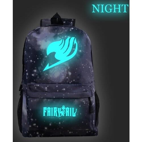 Fairy Tail Teens Luminous Backpack Men Women Travel Shoulder Rucksack Beautiful Students Boys Girls Book School Mochila