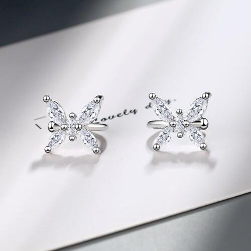 S925 sterling silver earrings fashion cute sweet style simple earrings 925 sterling silver earrings for women