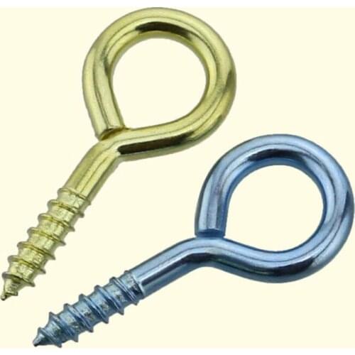 YoungSing Eyes Wood Screws Sheep Eye Ring Thumb Screw Hook Self Tapping Screws Household Lamp Hook Self-tapping Screw 10pcs
