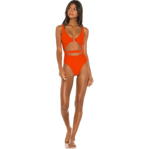 Sexy Cut Out One Piece Swimsuit Women Push Up Bathing Suit Monokini Vintage High Waisted Swimwear Bodysuit Beach Wear Bathers