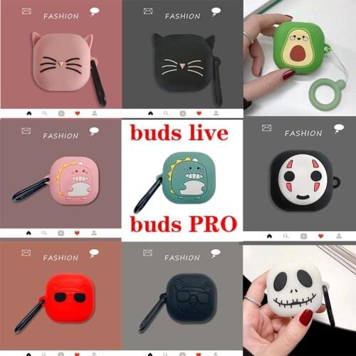 For Samsung Galaxy Buds Live / Buds Pro Case Cover Cute cat / Avocado /dog Cartoon Silicone Wireless Bluetooth Earphone Cover