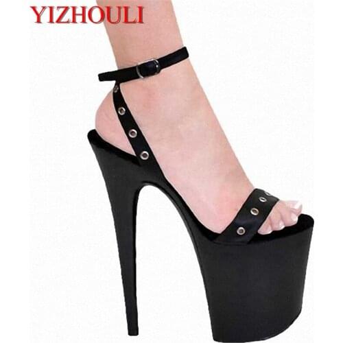 With high 20cm shoes props Paris temperament of the lacquer that bake bottom sandals ultra-high with lady Dance Shoes