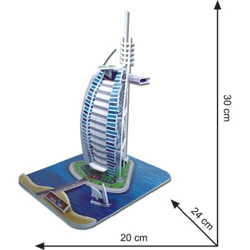 World Famous Building Model 3D puzzle three-dimensional model of Dubai Burj Al Arab Hotel for Children Educational Bricks
