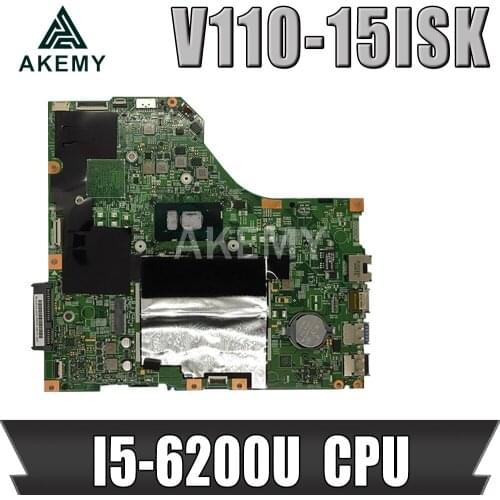 High quality LV115SK MB 15277-1N 448.08B01.001N For Lenovo V110-15ISK notebook motherboard CPU I5-6200U RAM 4GB
