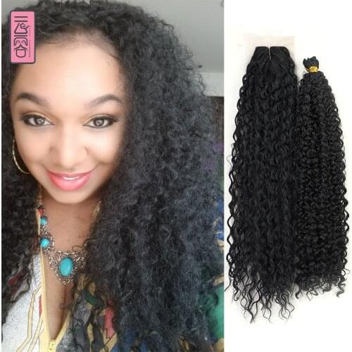 YunRong Synthetic Kinky Curly Hair Bundle With Clouser 1B 26Inches Hair-Extension For Woman 7PCS/Pack