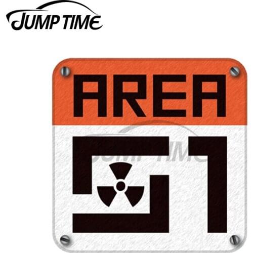 Jump Time 13 x 12cm For Area 51 Sign Funny Car Stickers Scratch-Proof Decal Personality Creative Car Door Protector Decor