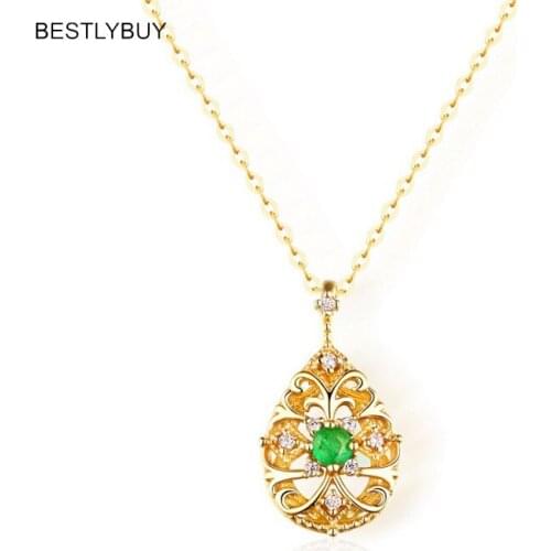 New Arrival Genuine 925 Sterling Silver Moon & Star Shimmering Crystal Pendant Necklaces for Women Fine Jewelry Gift