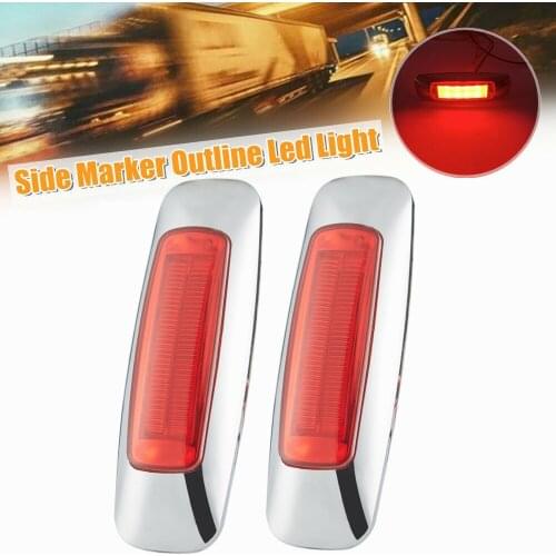 Fuleem 2PCS Universal Truck Trailer Side Red 8LED Signal Lamp Indicator Brake Light Flasher Lamp 12V 24V Waterproof