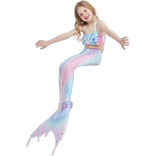 2021 free shipping New Kids Mermaid Tail Swimwear Bikini Set Bathing Suit Costume for birthday party designed high quality