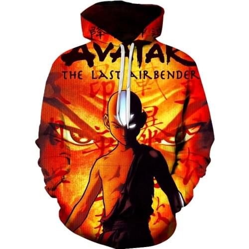 3D Avatar The Last Airbender Hoodie Teenager Kid Long Sleeve Pullover Sweatshirt Women Men Hip Hop Street Hoodie Sweatshirt Coat