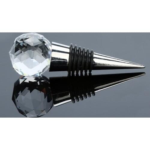 40mm Diamond Crystal Stainless Steel Champagne Stopper Sparkling Wine Bottle Plug Sealer Convenient Wine Stoppers Bar Tools L*5
