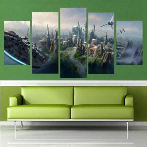 5 Panel Canvas Art Wall Decor Movie Future City Poster Modern Home Decor Living Room Frame Modular Prant Picture