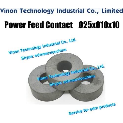5PCS Pack) 25x10xØ10mm Power Feed Contact edm parts for DEWEI WEDM-HS/MS machines High/Middle Speed wire cutting.outer dia.25mm