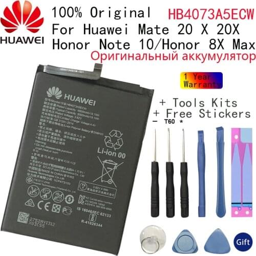 100% Original Huawei For Huawei HB4073A5ECW MATE 20X 20 X 5000mah battery+ Free Tools