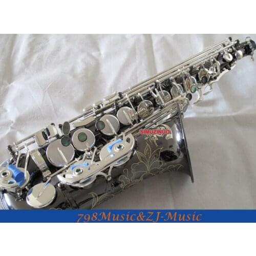 NEW Professional Black Nickel Body and Silver Plated Keys Eb Alto Saxophone High F# With Case