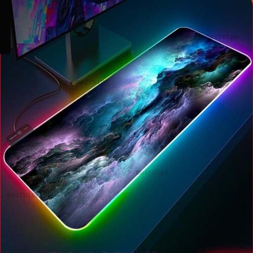 Colorful Starry Sky Large Mouse Pad Rgb Laptop PC Backlit LED Mouse Pad Gamer Office Keyboard Carpet Mat Gaming Mouse Pad Desks